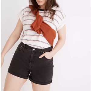 High-Rise Denim Shorts in Lunar Wash